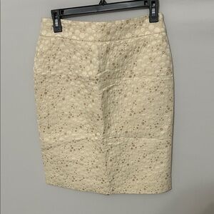 J. Crew Cream Textured Pencil Skirt